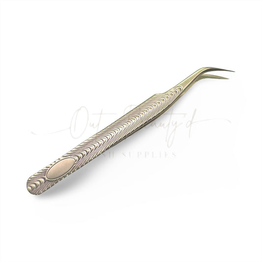 Gold Curved Tweezer